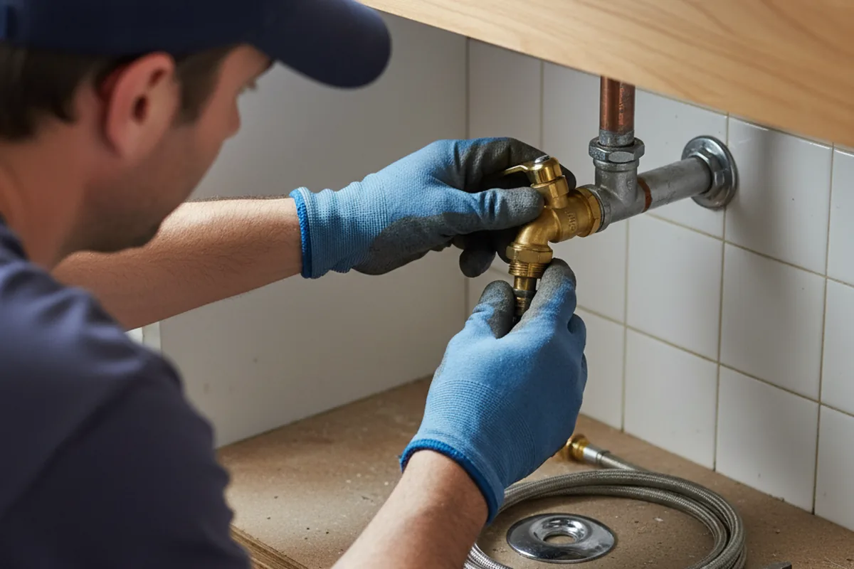 Shutoff valve and fitting work during Faucet and Fixture Repair in Calcium
